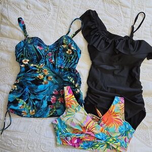 Floral and Black Swimsuit Lot